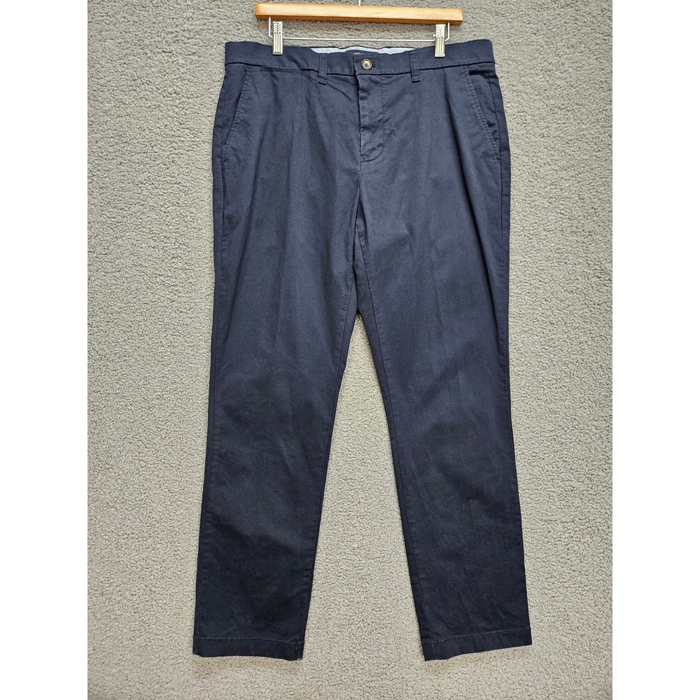 Tommy Hilfiger Chino Pants 36/32 Navy Blue Slim Fit Stretch Business Casual